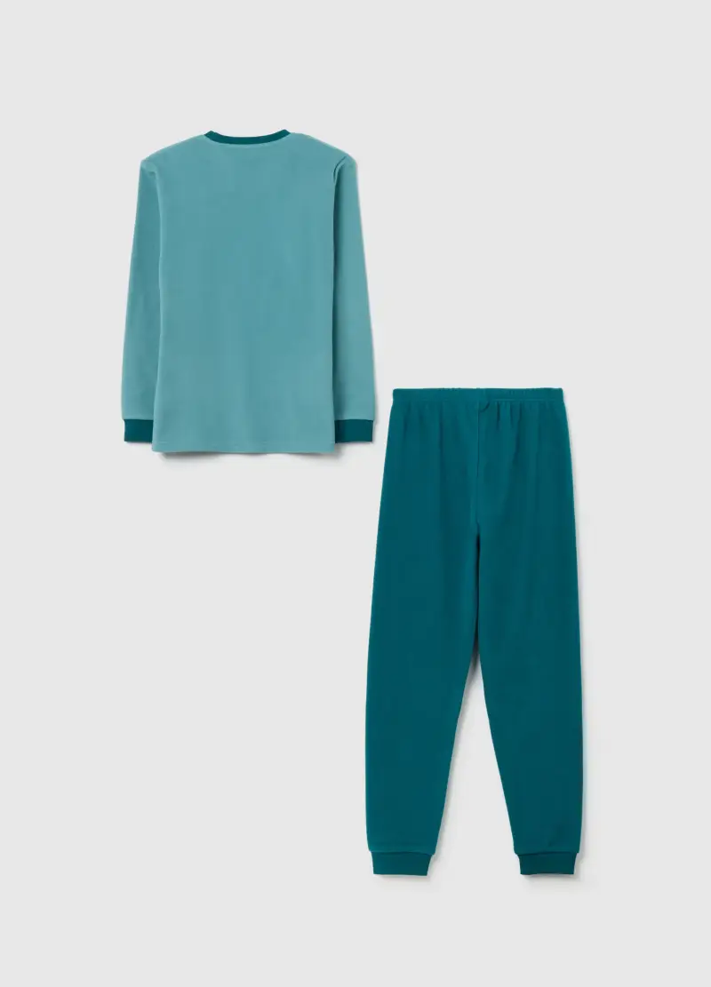 Pigiama Verde In Micropile, Bambino, Verde miniatura 2