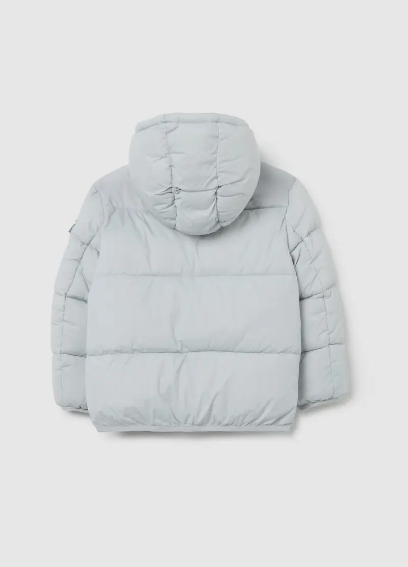 Piumino The Iconic Puffer Grigio Chiaro Da Bambino Con Cappuccio, Grigio miniatura 2
