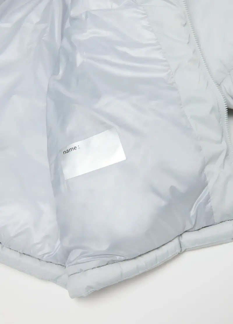 Piumino The Iconic Puffer Grigio Chiaro Da Ragazzo Con Cappuccio, Bambino, Grigio miniatura 3