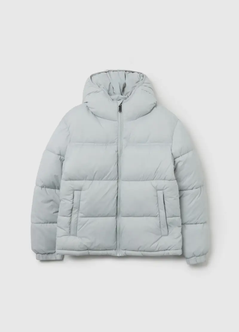 Piumino The Iconic Puffer Grigio Chiaro Da Ragazzo Con Cappuccio, Bambino, Grigio