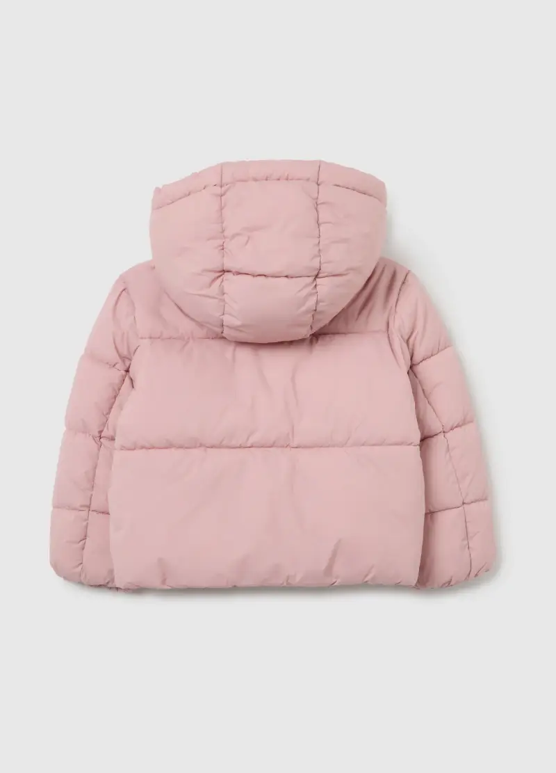 Piumino The Iconic Puffer Rosa Da Bambina Con Cappuccio, Rosa miniatura 2