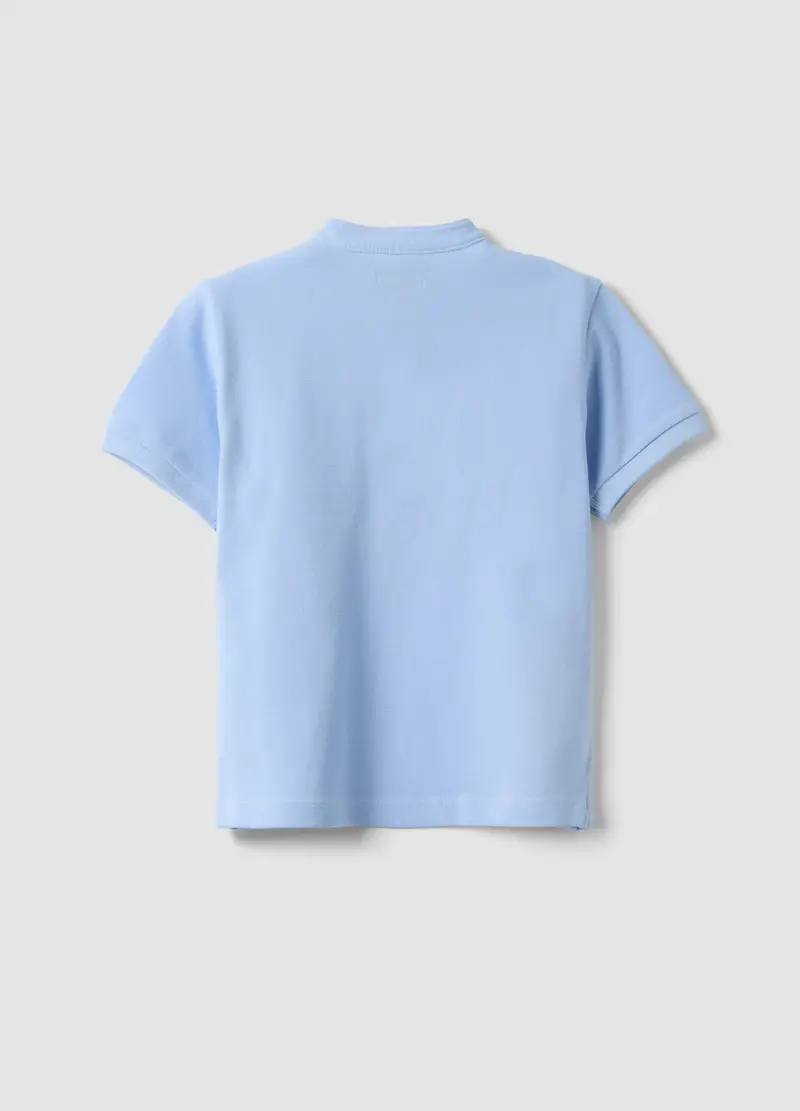 Polo In Puro Cotone Azzurra Da Bambino Regular Fit, Azzurro miniatura 2