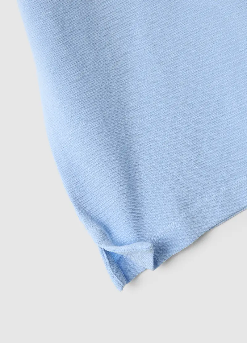 Polo In Puro Cotone Azzurra Da Bambino Regular Fit, Azzurro miniatura 3