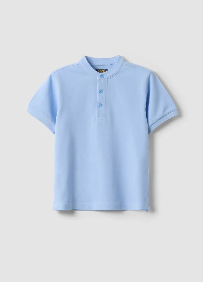 Polo In Puro Cotone Azzurra Da Bambino Regular Fit, Azzurro