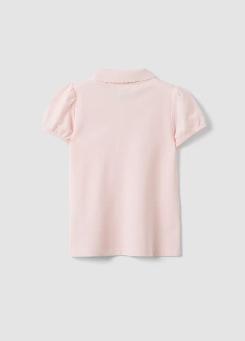 Polo In Puro Cotone Rosa Da Bambina Regular Fit Con Ciliegia, Rosa miniatura 2