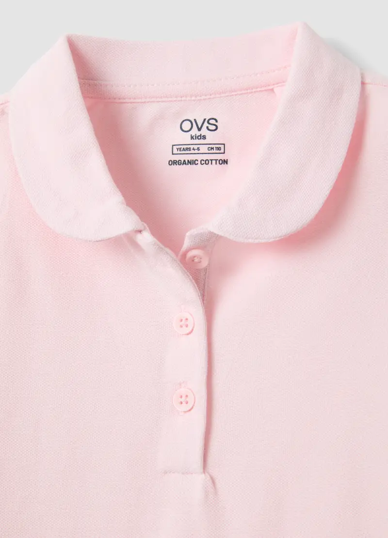 Polo In Puro Cotone Rosa Da Bambina Regular Fit, Rosa miniatura 3