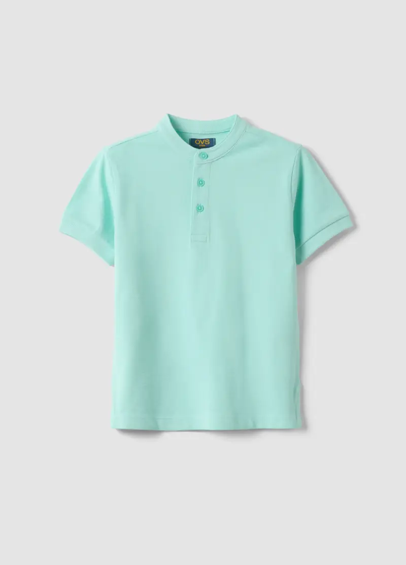 Polo In Puro Cotone Verde Da Bambino Regular Fit, Verde