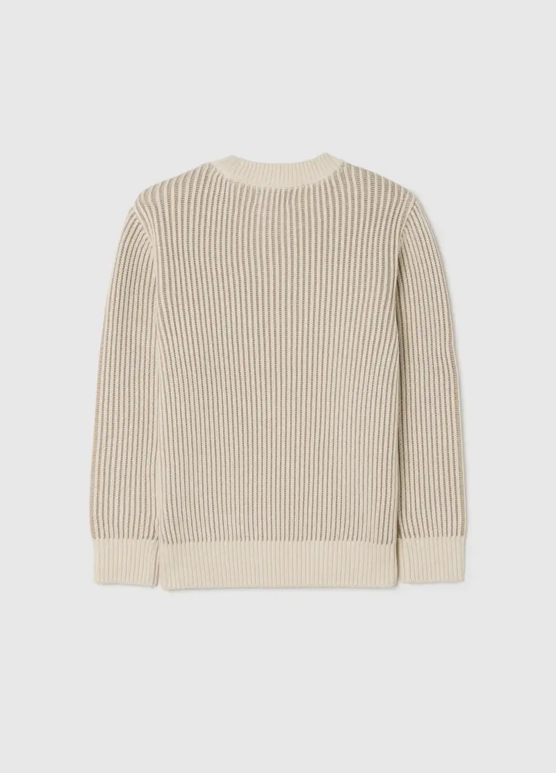 Pullover Beige In Maglia, Bambino, Beige miniatura 2