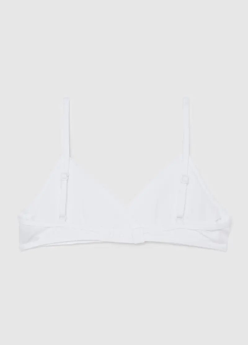Reggiseno A Triangolo Da Ragazze In Cotone Bianco Elasticizzato, Unisex, Bianco miniatura 2