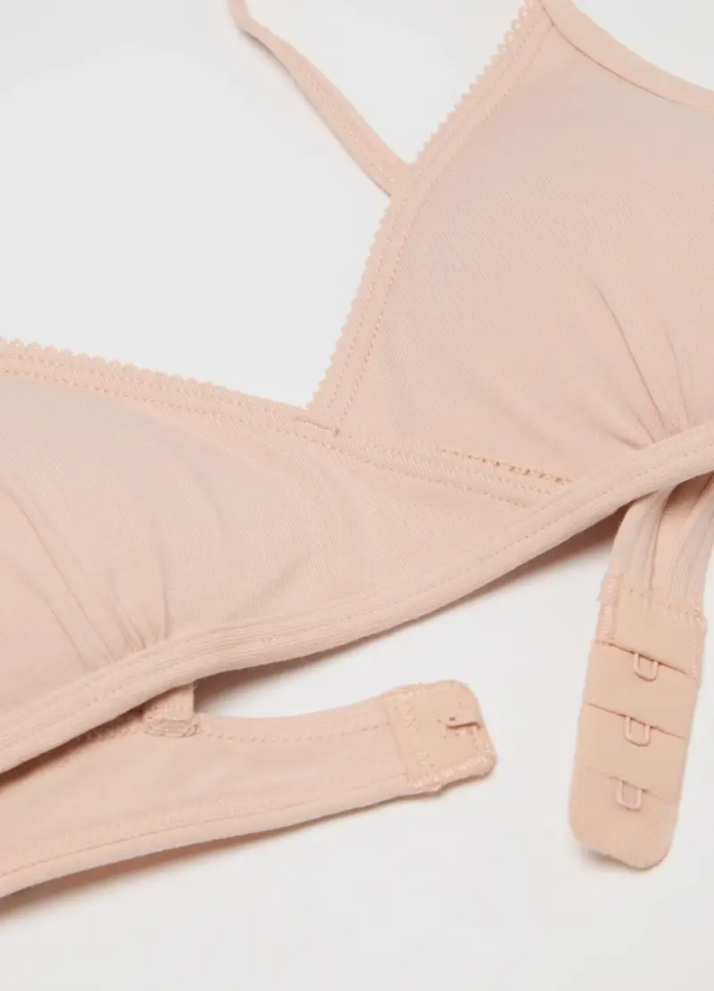 Reggiseno A Triangolo Rosa Da Ragazza In Cotone Elasticizzato, Bambina, Rosa miniatura 3
