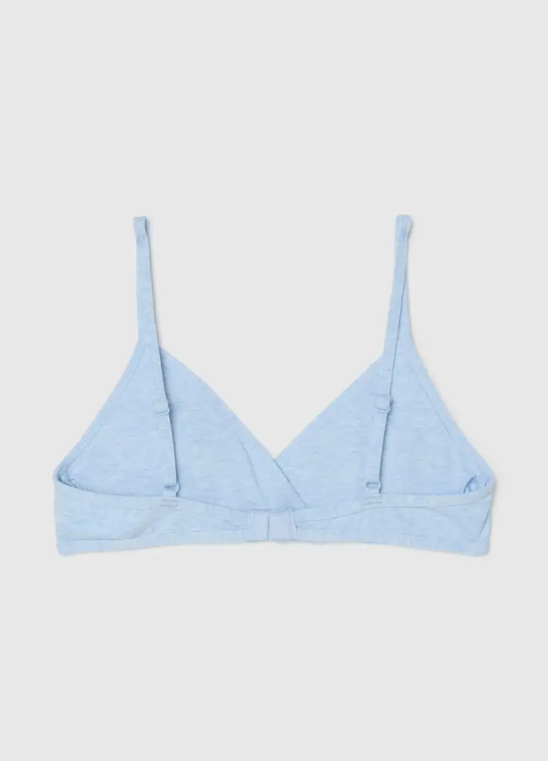 Reggiseno In Cotone Elasticizzato Azzurro Da Ragazza, Bambina, Azzurro miniatura 2