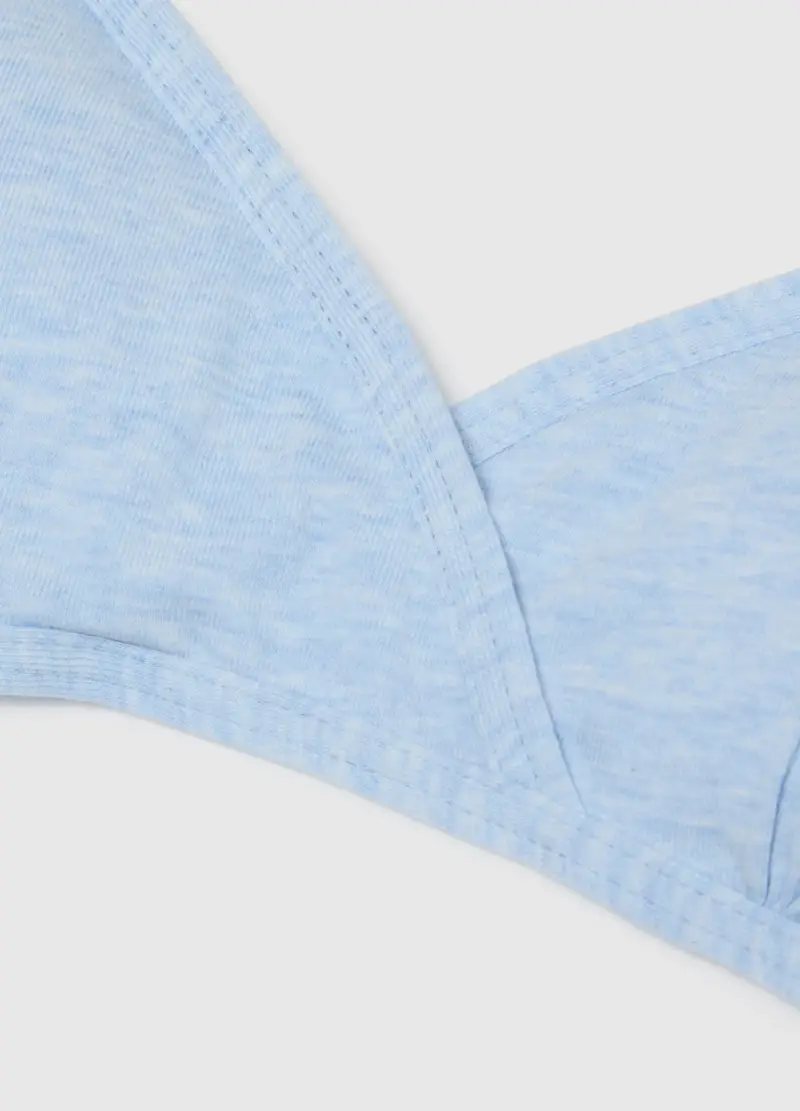 Reggiseno In Cotone Elasticizzato Azzurro Da Ragazza, Bambina, Azzurro miniatura 3