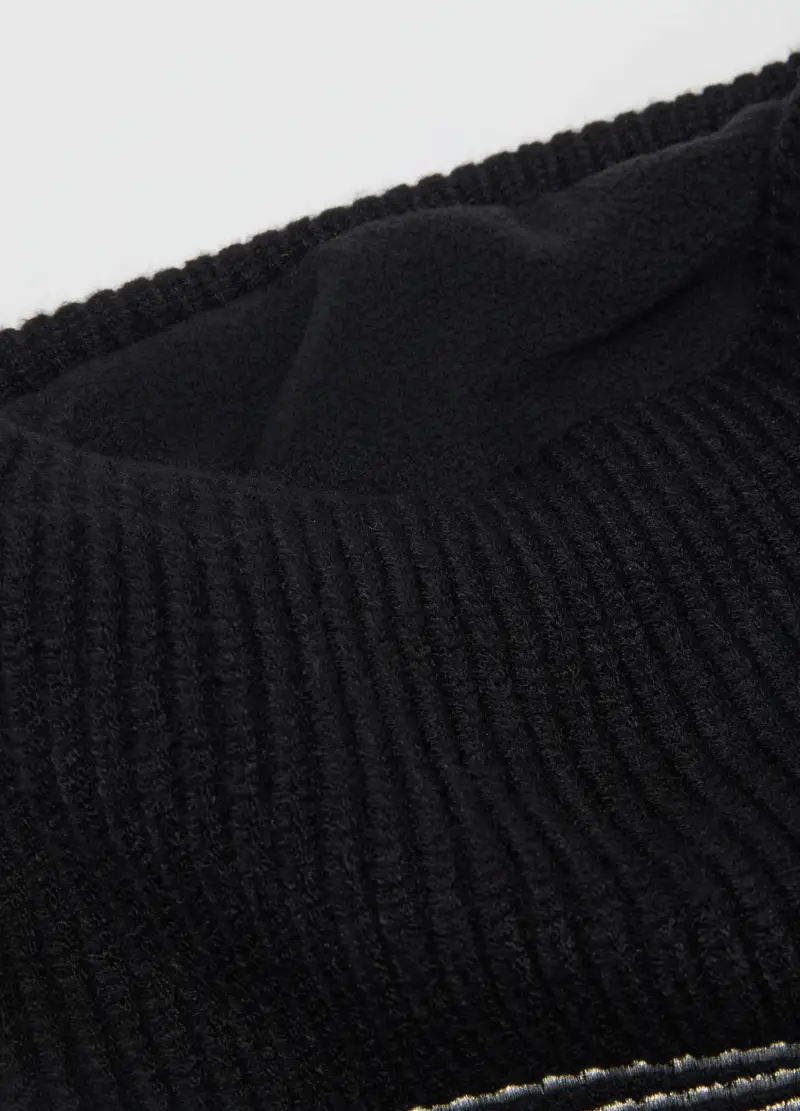 Scaldacollo Nero Con Ricamo Gatto, Bambina, Nero miniatura 3