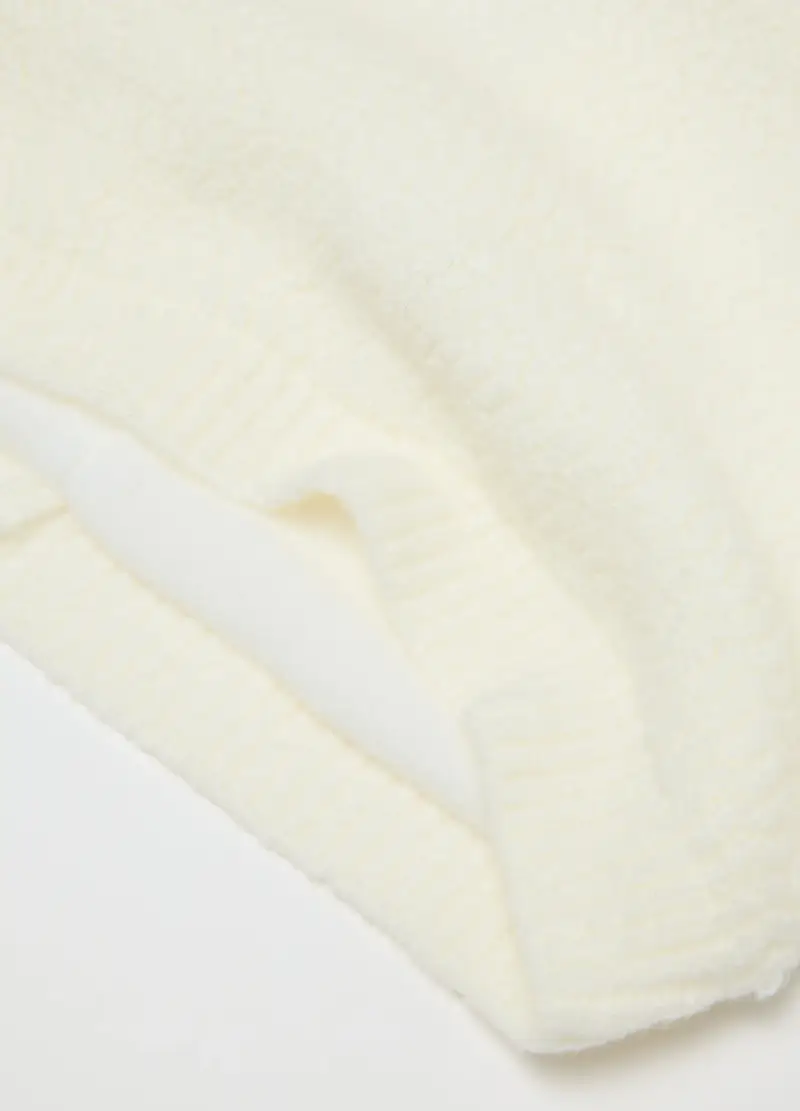 Sciarpa Da Bambina Bianca Con Pelliccia, Bianco miniatura 2