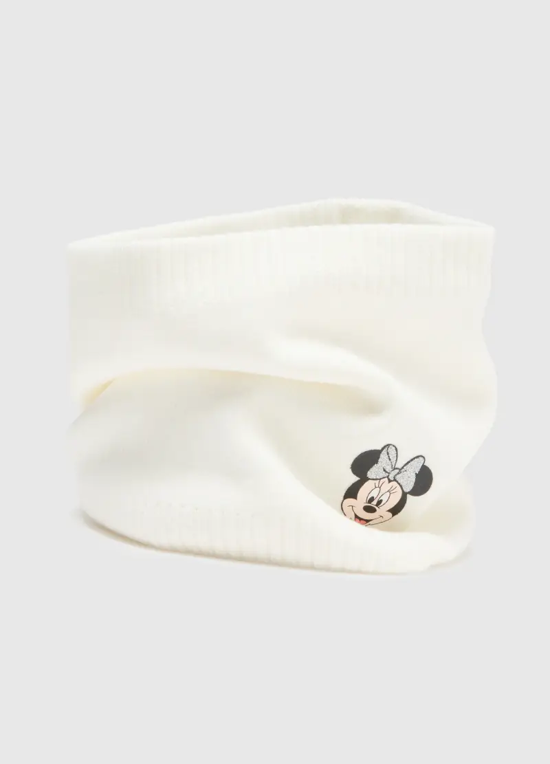 Sciarpa Da Bambina Bianca Con Stampa Minnie, Bianco miniatura 3