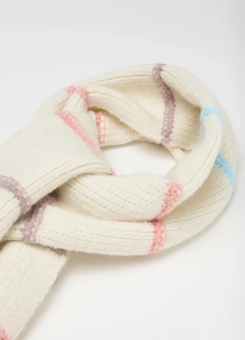 Sciarpa Da Bambina Multicolor Con Frange, Multicolor miniatura 2