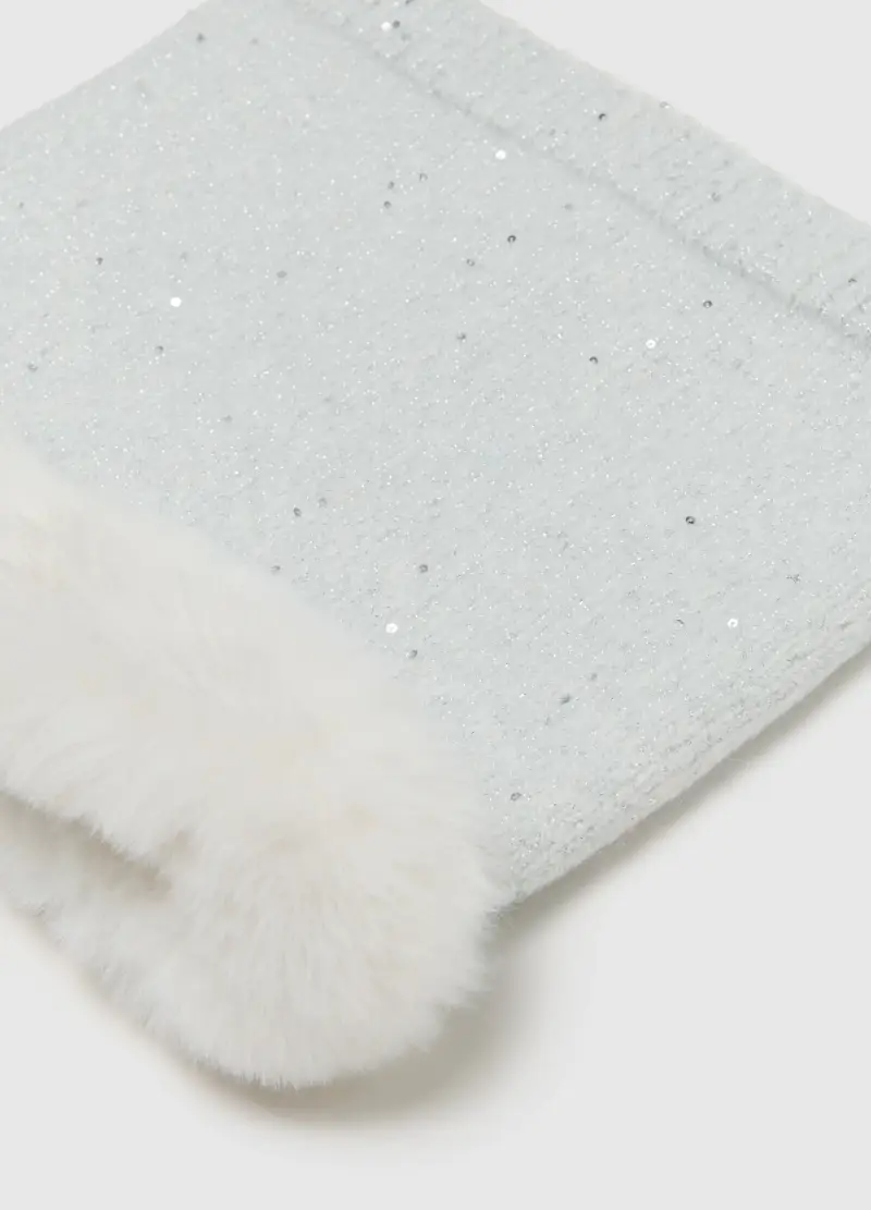 Sciarpa Grigia Da Bambina Con Paillettes, Multicolor miniatura 2