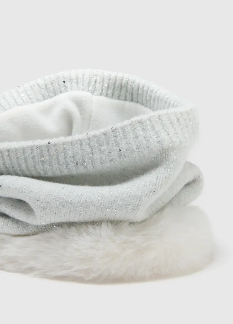 Sciarpa Grigia Da Bambina Con Paillettes, Multicolor miniatura 3