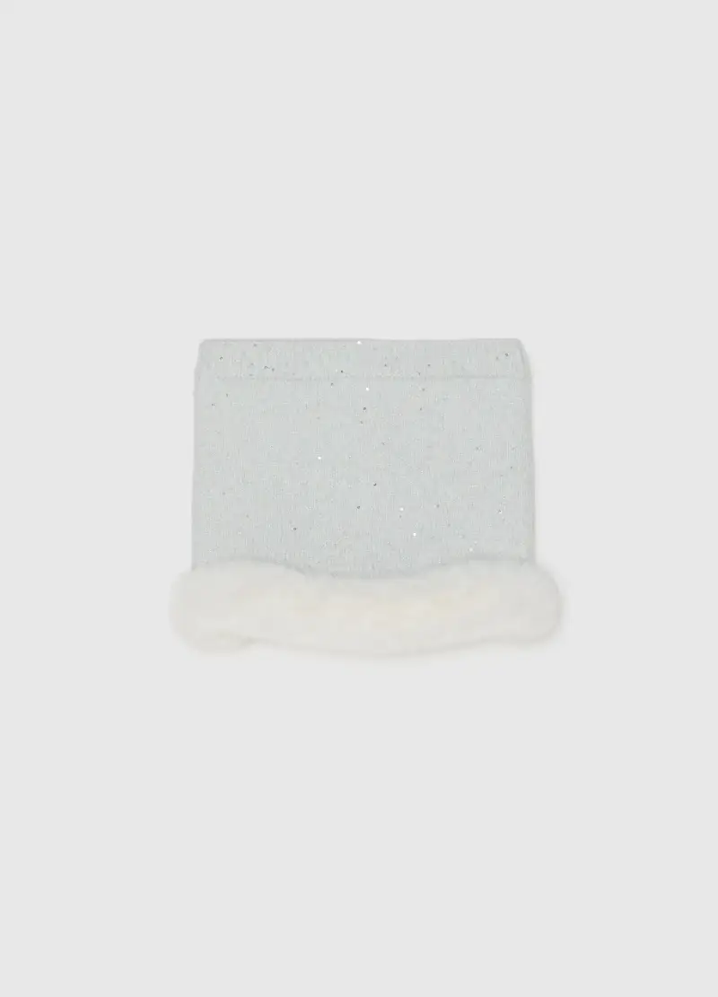 Sciarpa Grigia Da Bambina Con Paillettes, Multicolor