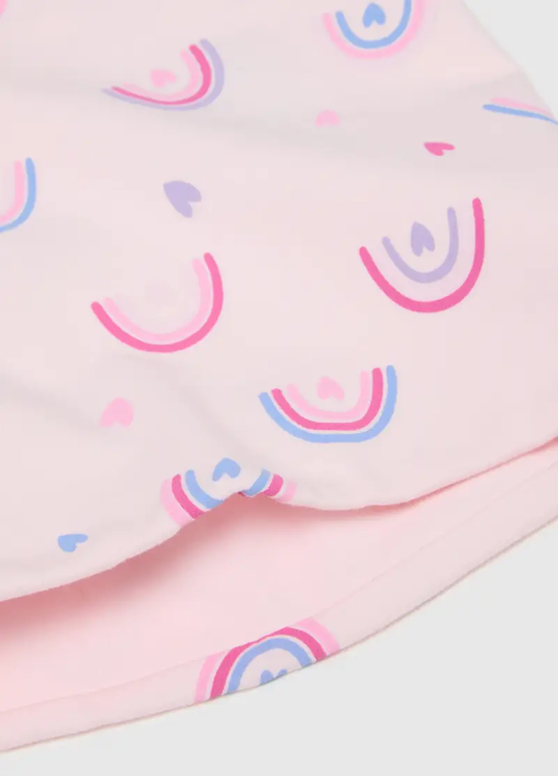 Sciarpa In Cotone Elasticizzato Rosa Da Bambina Con Stampe, Rosa miniatura 3