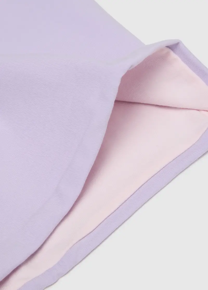 Sciarpa In Cotone Elasticizzato Viola Da Bambina Vestibilità Avvolgente, Viola miniatura 3