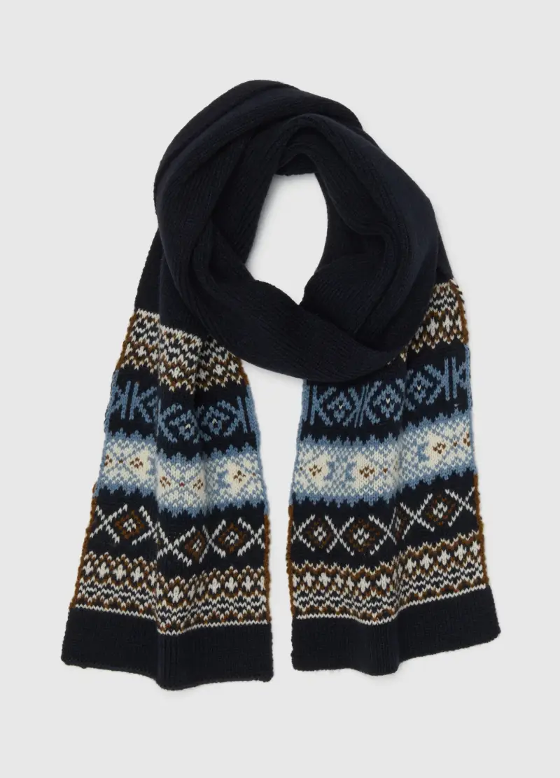 Sciarpa Multicolor Da Bambino Con Motivo Geometrico, Multicolor