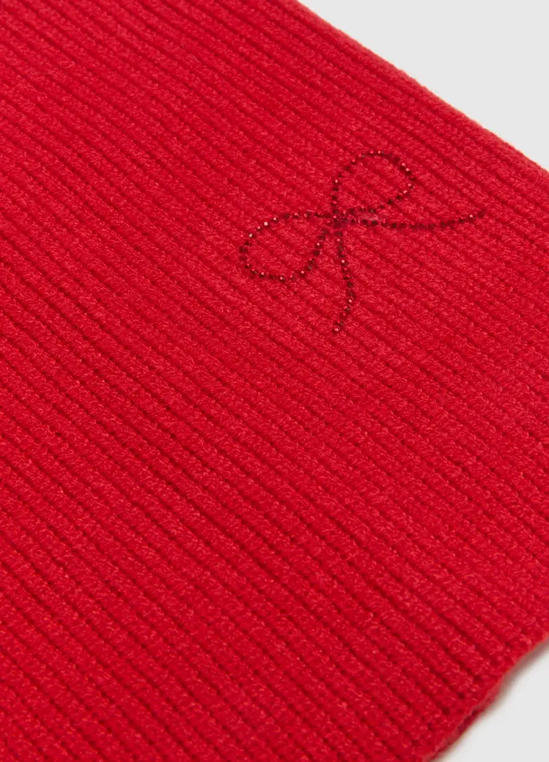 Sciarpa Rossa Da Bambina Con Cuore Decorativo, Rosso miniatura 3