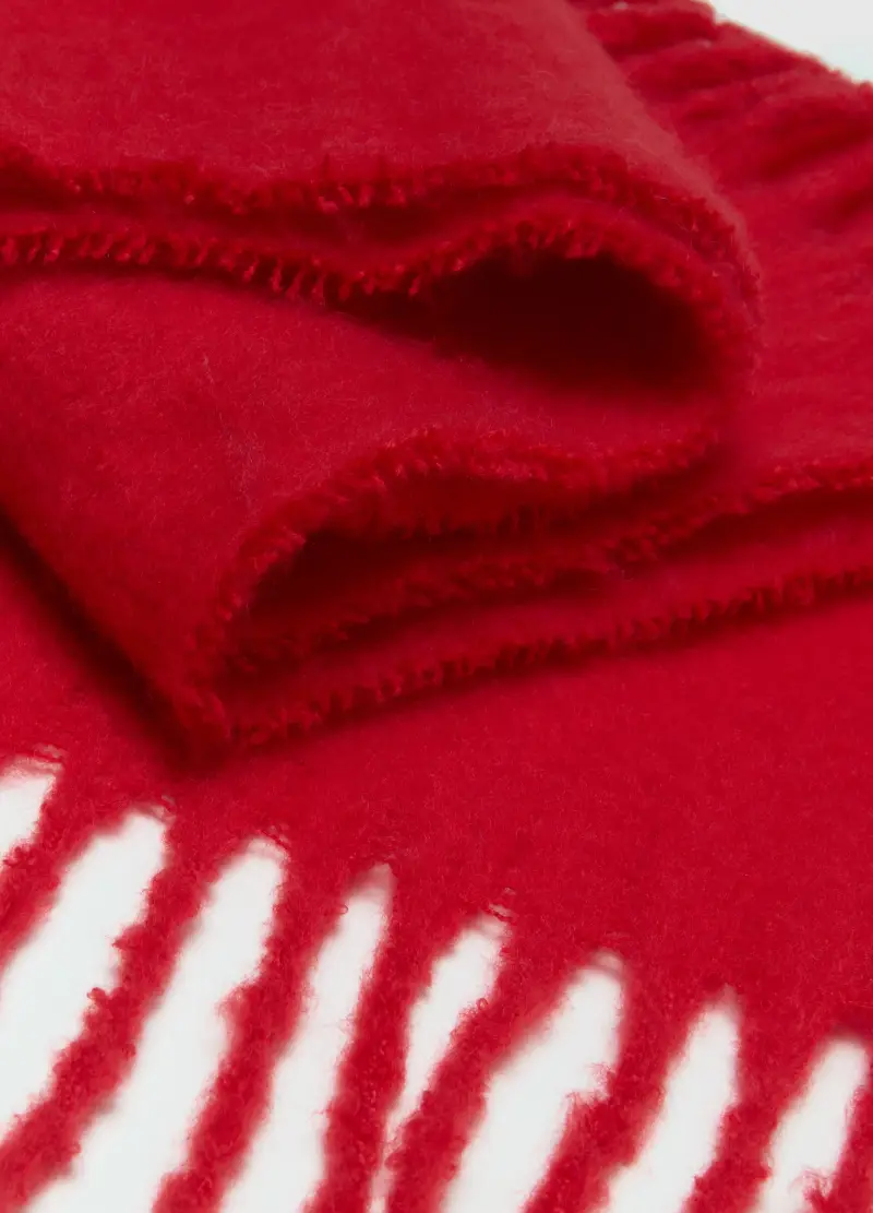 Sciarpa Rossa Da Bambina Con Frange, Rosso miniatura 3