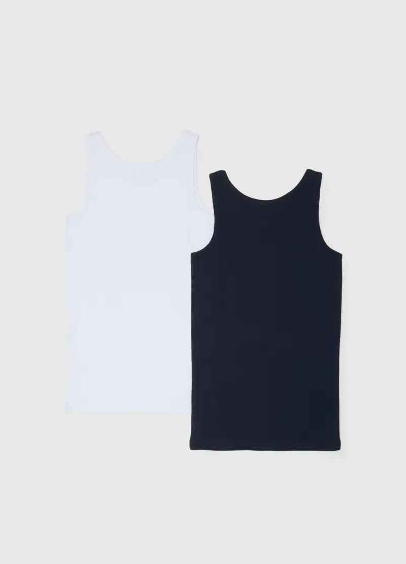 Set Bipack Canotte Da Bambino In Puro Cotone Multicolor Regular Fit, Multicolor miniatura 2