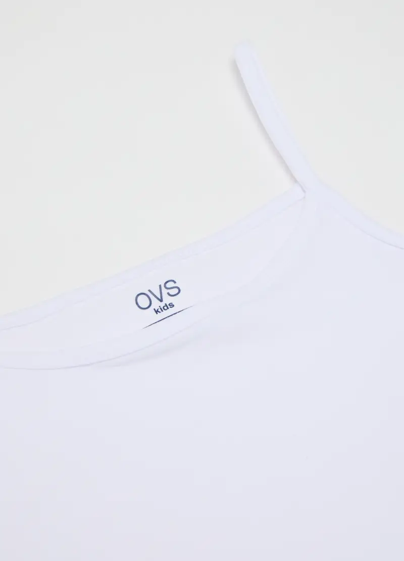 Set Di Canotte Da Ragazza In Cotone Bianco Regular Fit, Bambina, Bianco miniatura 3