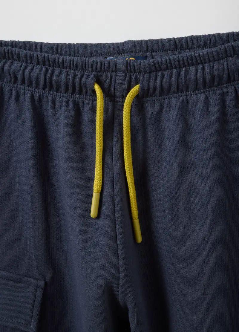 Set Felpa Pantalone In Puro Cotone Blu Da Bambino Regular Fit, Blu miniatura 3