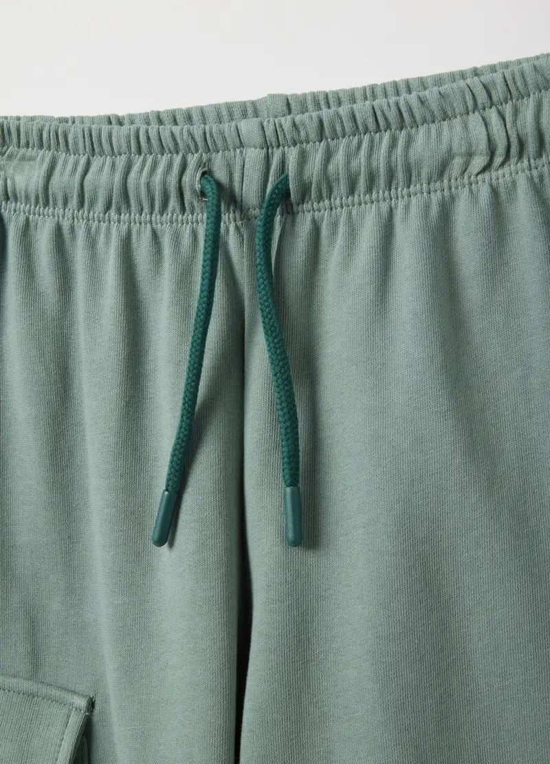 Set Felpa Pantalone In Puro Cotone Verde Da Bambino Regular Fit, Verde miniatura 3