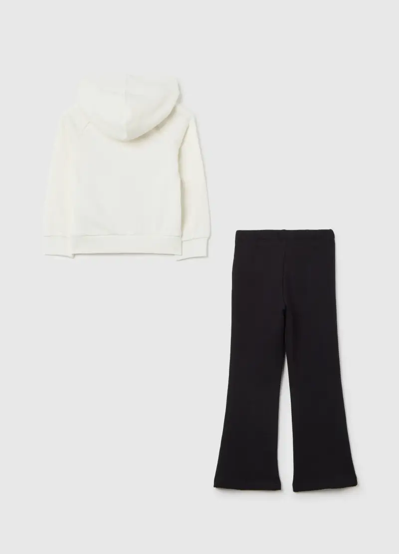 Set Felpa Pantalone Multicolor Da Bambina In Puro Cotone Regular Fit, Multicolor miniatura 2