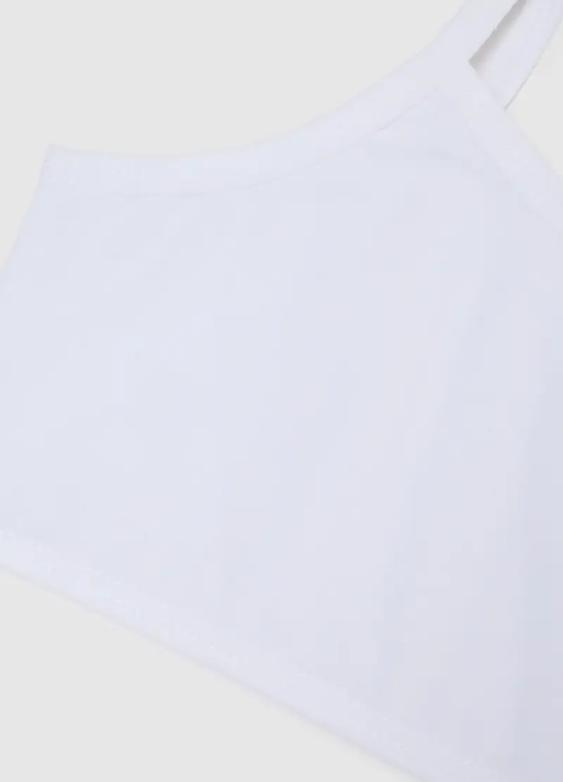 Set Tripack Reggiseni Da Ragazza In Cotone Bianco Elasticizzato, Bambina, Bianco miniatura 3