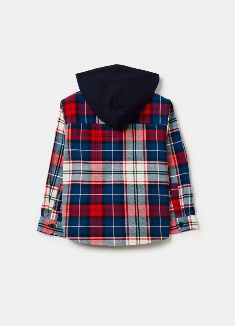 Shacket Check Con Cappuccio In Felpa, Bambino, Multicolor miniatura 2