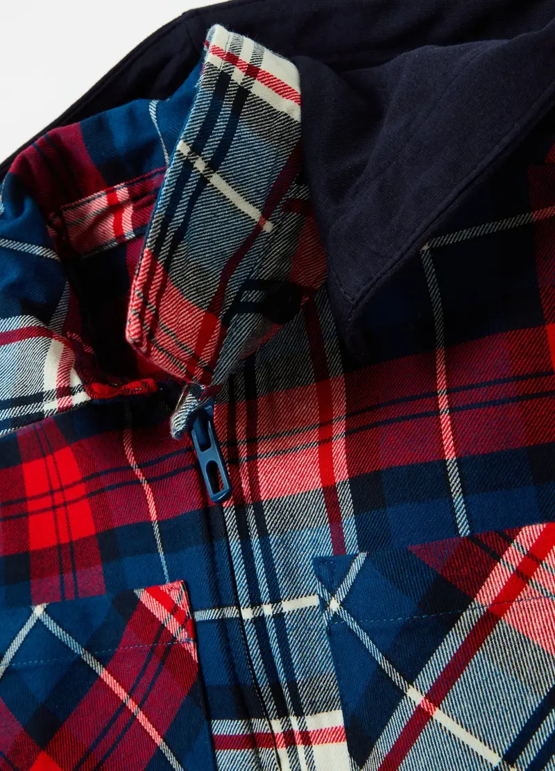 Shacket Check Con Cappuccio In Felpa, Bambino, Multicolor miniatura 3