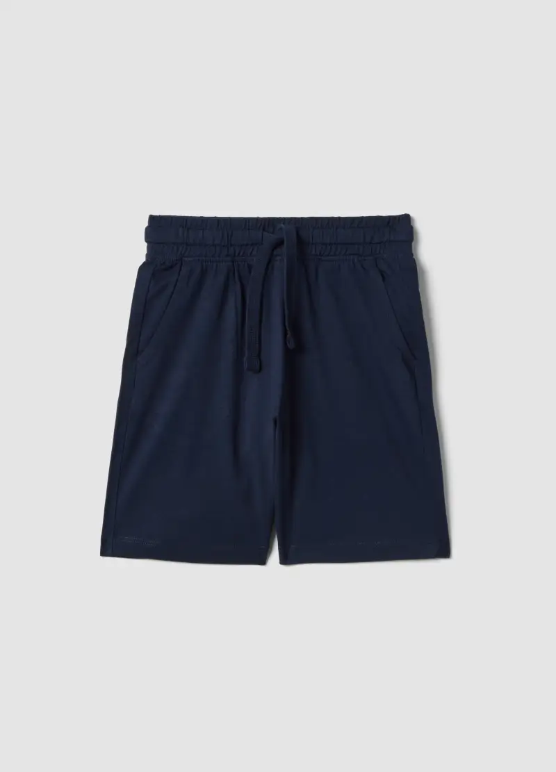 Short In Puro Cotone Blu Da Bambino Regular Fit, Blu