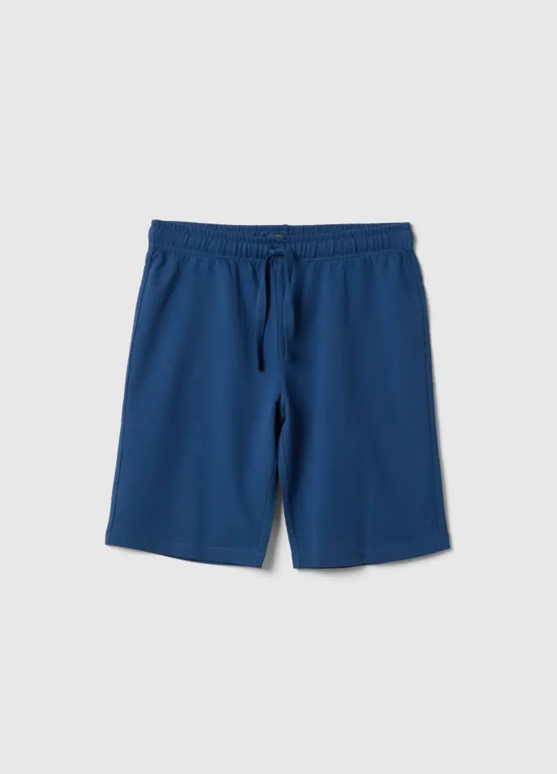 Short In Puro Cotone Blu Da Ragazzo Regular Fit, Bambino, Blu