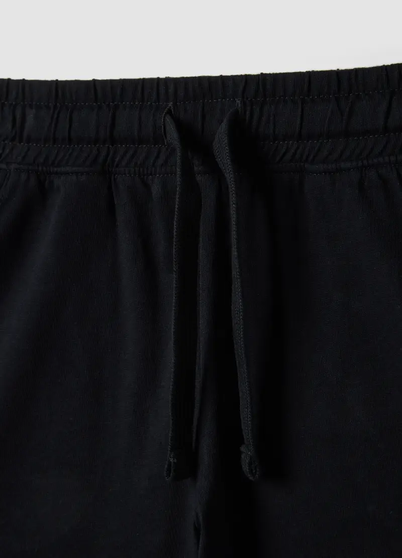 Short In Puro Cotone Nero Da Bambino Regular Fit, Nero miniatura 3