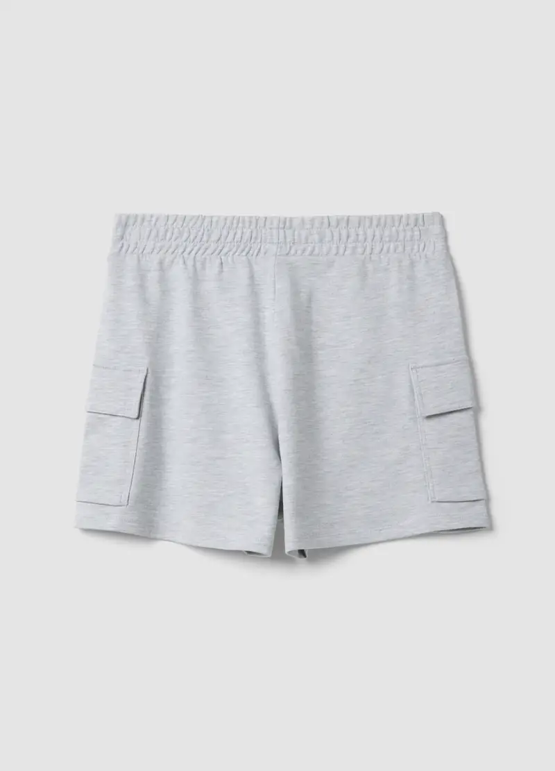Shorts Cargo In Misto Cotone Grigio Da Ragazza Relaxed Fit, Bambina, Grigio miniatura 2