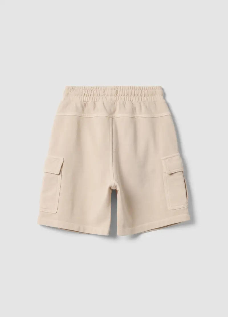 Shorts Cargo In Puro Cotone Beige Da Bambino Comfort Fit, Beige miniatura 2