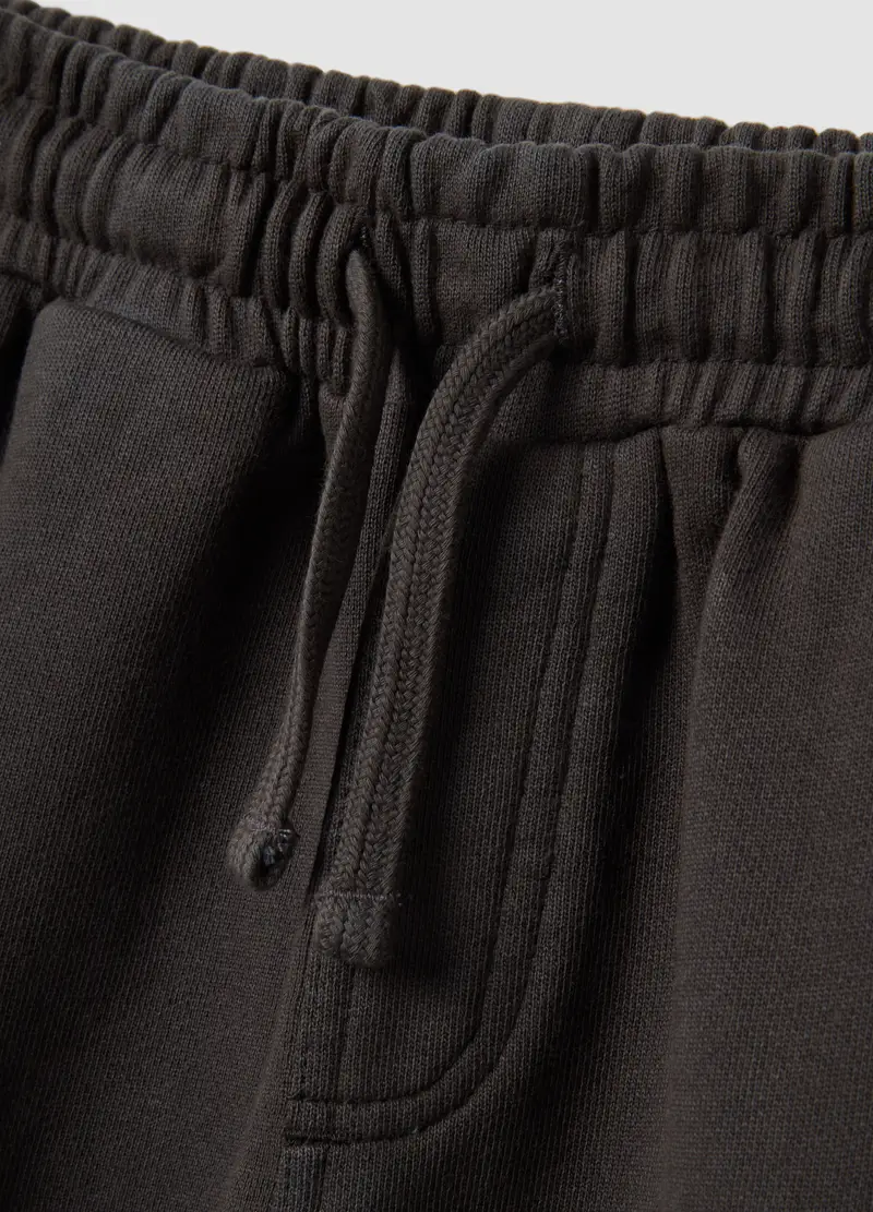 Shorts Cargo In Puro Cotone Nero Da Bambino Comfort Fit, Nero miniatura 3