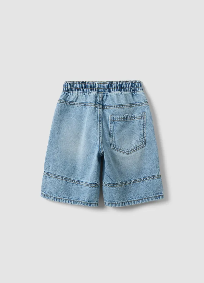 Shorts Denim Blu In Puro Cotone Da Bambino Regular Fit, Denim miniatura 2