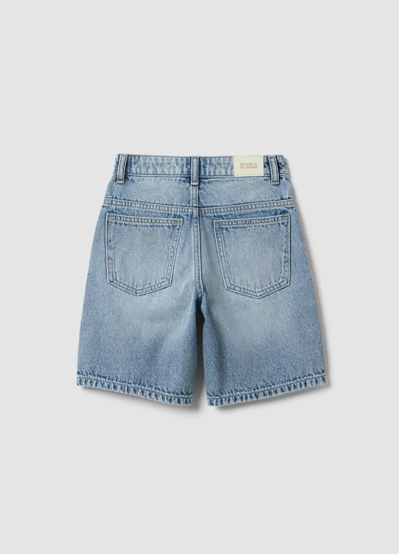 Shorts Denim Blu In Puro Cotone Da Bambino Regular Fit, Denim miniatura 2