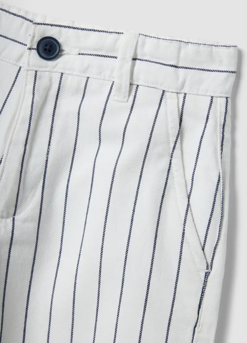 Shorts In Puro Cotone A Righe Multicolor Da Bambino Regular Fit, Multicolor miniatura 3