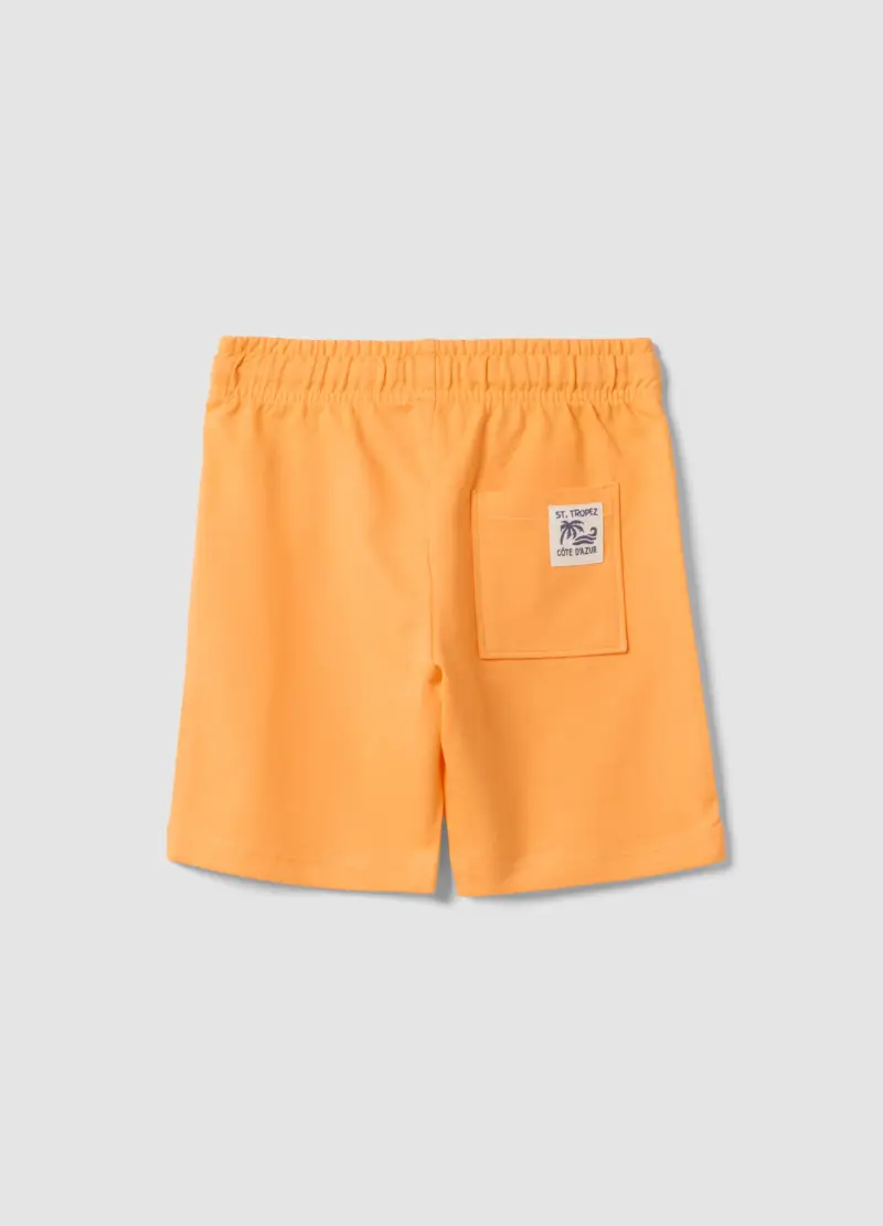 Shorts In Puro Cotone Arancioni Da Bambino Regular Fit, Arancione miniatura 2