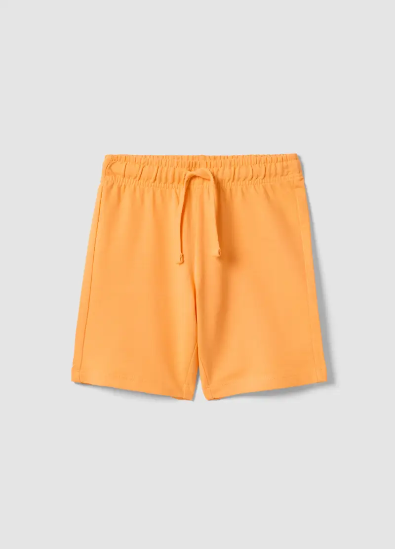 Shorts In Puro Cotone Arancioni Da Bambino Regular Fit, Arancione