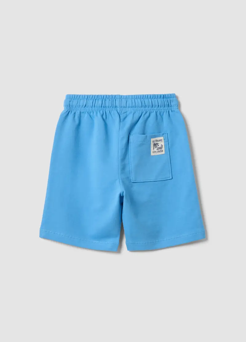 Shorts In Puro Cotone Azzurri Da Bambino Regular Fit, Azzurro miniatura 2