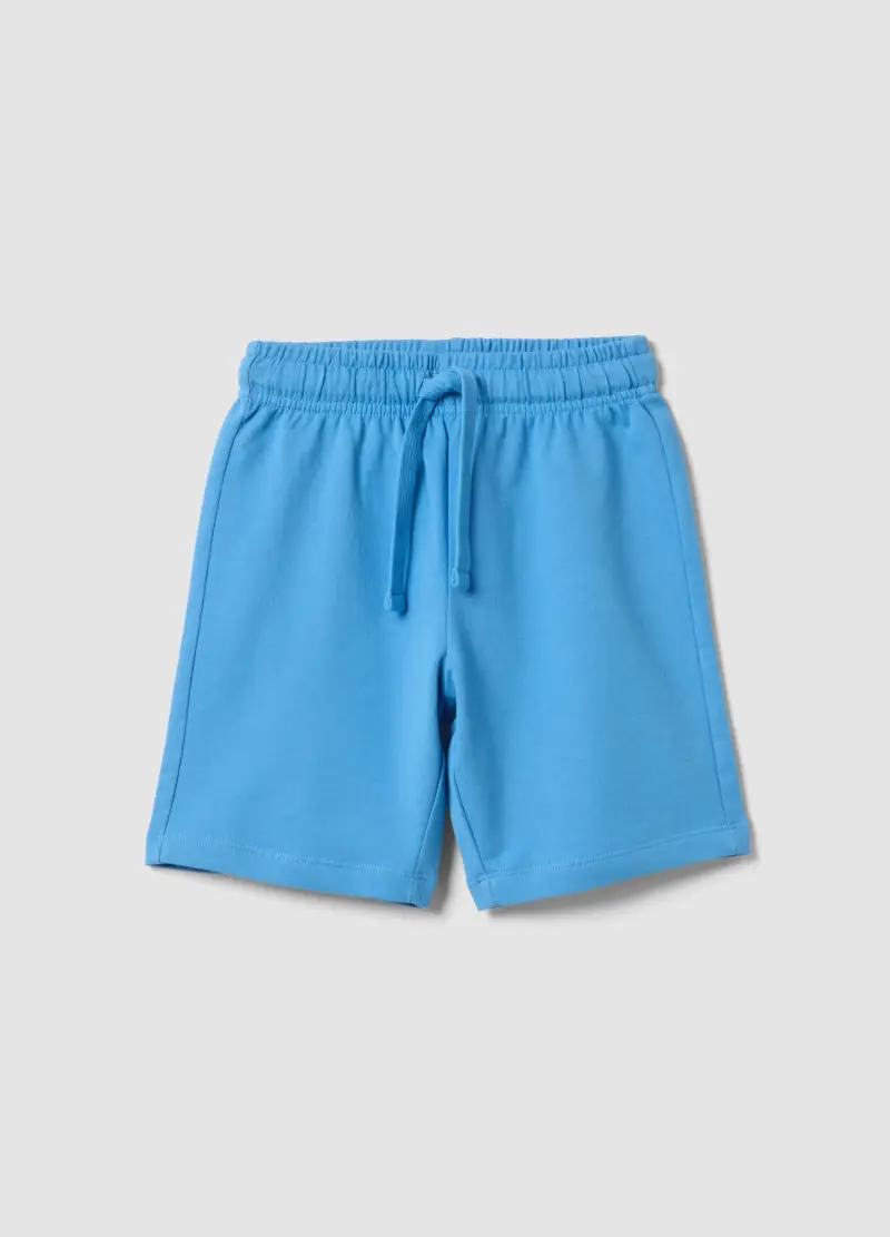 Shorts In Puro Cotone Azzurri Da Bambino Regular Fit, Azzurro