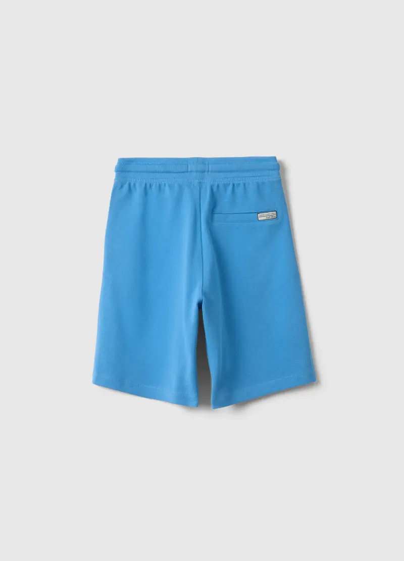 Shorts In Puro Cotone Azzurri Da Bambino Regular Fit, Azzurro miniatura 2